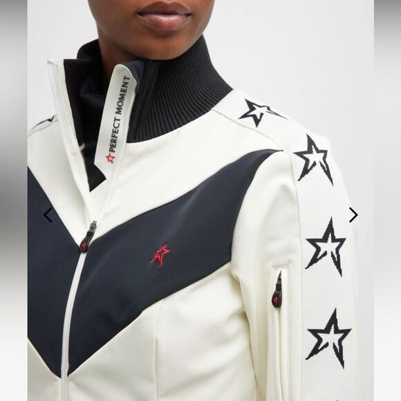 Perfect Moment Ryder Belted Ski Suit Jumpsuit White black size Medium NWT - Picture 3 of 12